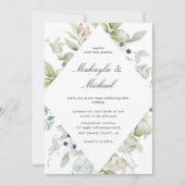 Elegant Eucalyptus Greenery Geometrical Wedding Kaart (Voorkant)