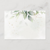 Elegant Eucalyptus Greenery Gold Accommodations Informatiekaartje (Achterkant)