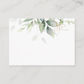 Elegant Eucalyptus Greenery Gold Honeymoon Fund Informatiekaartje (Achterkant)