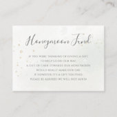Elegant Eucalyptus Greenery Gold Honeymoon Fund Informatiekaartje (Voorkant)