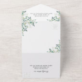 Elegant Eucalyptus Greenery Gold Rustic Wedding All In One Uitnodiging (Buitenkant)