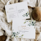 Elegant Eucalyptus Greenery Gold Wedding Rsvp Briefkaart