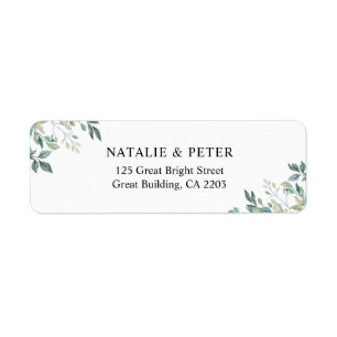 Elegant Eucalyptus Greenery Green Return Address Etiket
