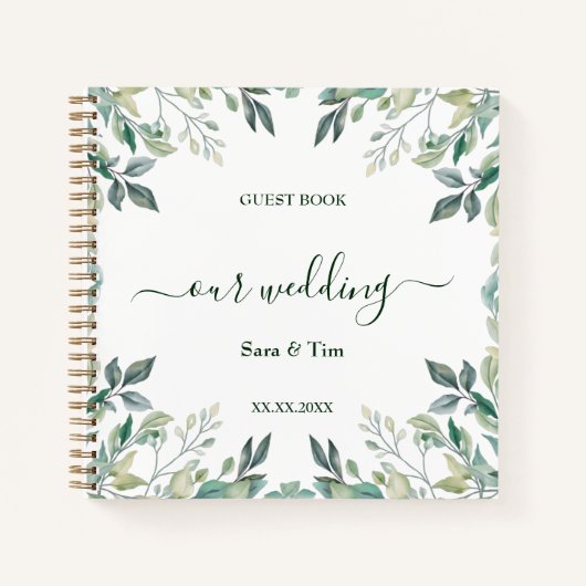 Elegant Eucalyptus Greenery Guest Book Notitieboek (Voorkant)