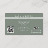 Elegant Eucalyptus Greenery Interior Designer Visitekaartje (Achterkant)