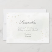 Elegant Eucalyptus Greenery Maid of Honor proposal Kaart (Achterkant)