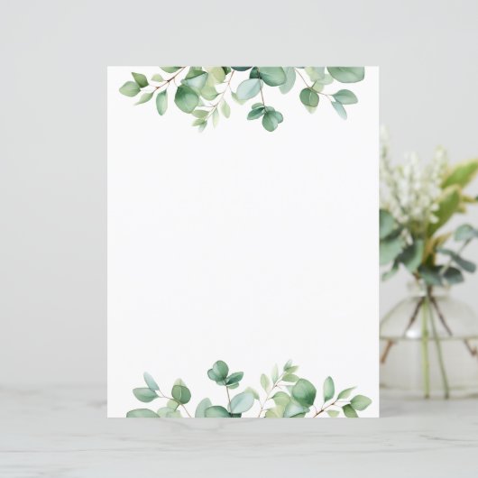 Elégant Eucalyptus Greenery Papier papeterie (Debout devant)