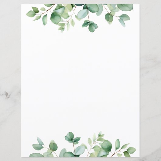 Elégant Eucalyptus Greenery Papier papeterie (Devant)