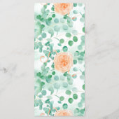 Elegant Eucalyptus Greenery Peach Floral Menu (Achterkant)