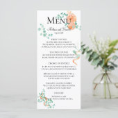 Elegant Eucalyptus Greenery Peach Floral Menu (Staand voorkant)
