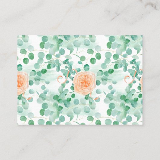 Elegant Eucalyptus Greenery Peach Floral Plaatskaartje (Achterkant)