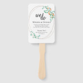 Elegant Eucalyptus Greenery Peach Floral Programme Handwaaier (Voorkant)