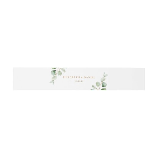 Elegant Eucalyptus Greenery Personalized Wedding Uitnodigingen Wikkel (Vlak)