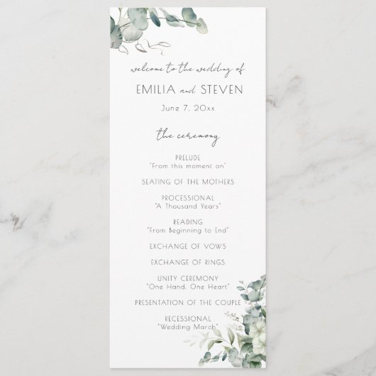 Elegant Eucalyptus Greenery Programma (Voorkant)