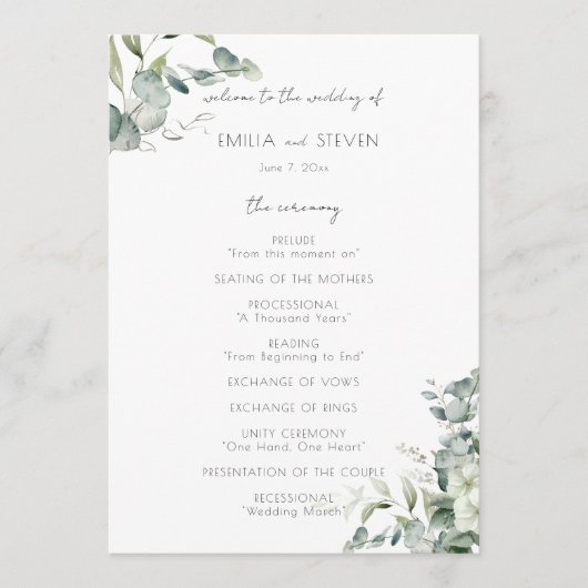 Elegant Eucalyptus Greenery Programma (Voorkant)