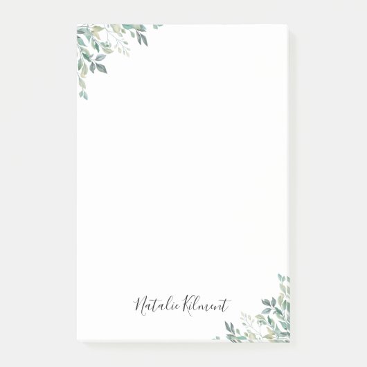 Elegant Eucalyptus Greenery Rustic Green Leaves Post-it® Notes (Voorkant)
