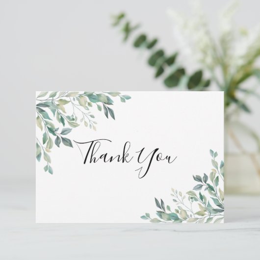 Elegant Eucalyptus Greenery Rustic Hartelijk dank Bedankkaart (Staand voorkant)