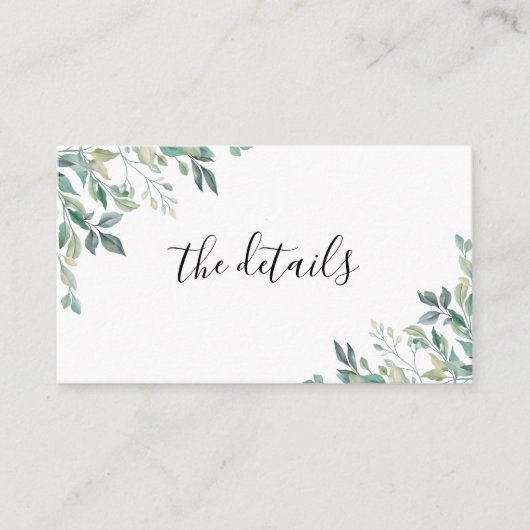 Elegant Eucalyptus Greenery Rustic Wedding RSVP Informatiekaartje (Voorkant)