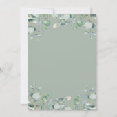 Elegant Eucalyptus Greenery Sage Green Wedding Kaart (Achterkant)