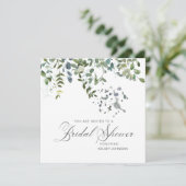 Elegant Eucalyptus Greenery Script Vrijgezellenfee Kaart (Staand voorkant)