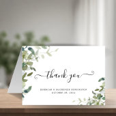 Elegant Eucalyptus Greenery Script Weddenschap Bedankkaart