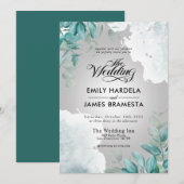 Elegant Eucalyptus Greenery Waterverf Wedding Kaart (Voorkant / Achterkant)