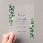Elegant Eucalyptus Greenery Wedding Acryl Uitnodigingen (Insitu (Draagbaar))