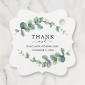 Elegant Eucalyptus Greenery Wedding  Bedankjes Labels (Achterkant)