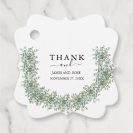 Elegant Eucalyptus Greenery Wedding Bedankjes Labels