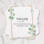 Elegant Eucalyptus Greenery Wedding Bedankjes Labels (Achterkant)