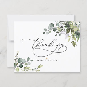 Elegant Eucalyptus Greenery Wedding Bedankkaart