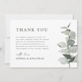 Elegant Eucalyptus Greenery Wedding Bedankkaart (Voorkant)