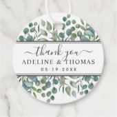 Elegant Eucalyptus Greenery Wedding Bedankt Bedankjes Labels (Voorkant)