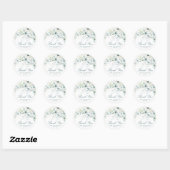 Elegant Eucalyptus Greenery Wedding Bedankt Ronde Sticker (Vel)