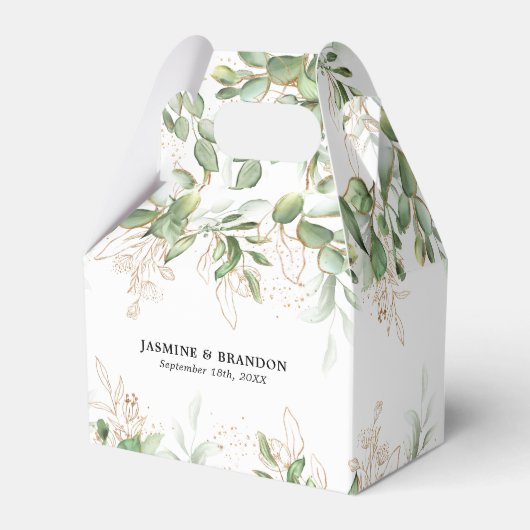 Elegant Eucalyptus Greenery Wedding Favor Box Bedankdoosjes (Voorkant Zijde)