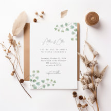 Elegant Eucalyptus Greenery Wedding Invitation