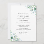 Elegant Eucalyptus Greenery Wedding Invitation Kaart (Voorkant)