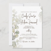 Elegant Eucalyptus Greenery Wedding Invitation Kaart (Voorkant)