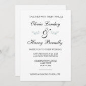 Elegant Eucalyptus Greenery Wedding Invitation Kaart (Voorkant / Achterkant)