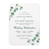 Elegant Eucalyptus Greenery Wedding Invitation Magneet (Verticaal)