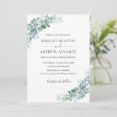 Elegant Eucalyptus Greenery Wedding Kaart (Staand voorkant)