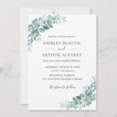 Elegant Eucalyptus Greenery Wedding Kaart (Achterkant)
