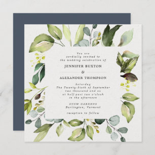 Elegant Eucalyptus Greenery Wedding Kaart