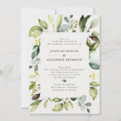Elegant Eucalyptus Greenery Wedding Kaart (Voorkant)