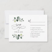 Elegant Eucalyptus Greenery Wedding Meal Options RSVP Kaartje (Voorkant)