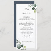 Elegant Eucalyptus Greenery Wedding Menu (Voorkant / Achterkant)