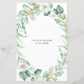 Elegant Eucalyptus Greenery Wedding Menu (Achterkant)