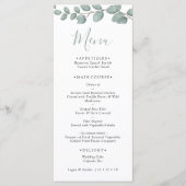 Elegant Eucalyptus Greenery Wedding Menu Card (Devant)