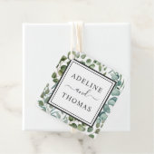Elegant Eucalyptus Greenery Wedding Monogram Bedankjes Labels (In situ)