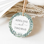 Elegant Eucalyptus Greenery Wedding Monogram Bedankjes Labels